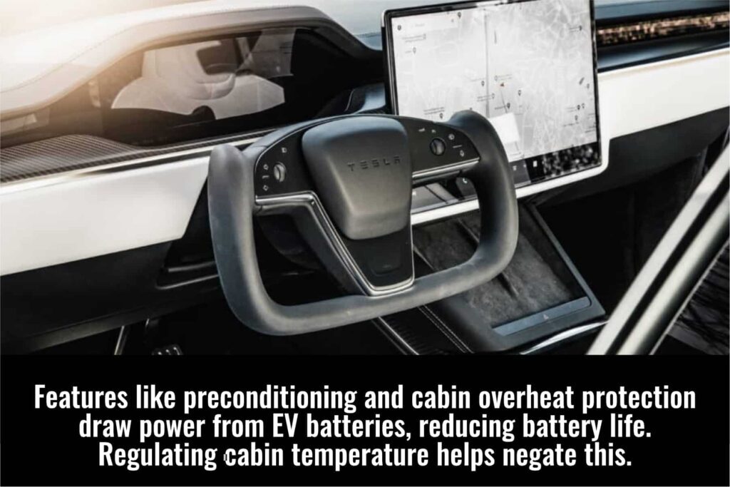 Cabin overheat protection drains EV batteries