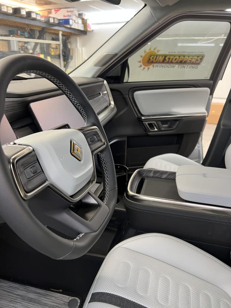 interior of rivian window tinting