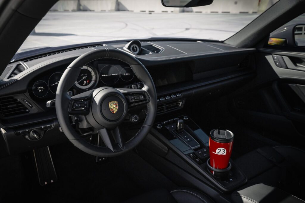 inside of a porsche with tinted windows