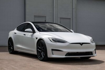 White Tesla Window Tinting