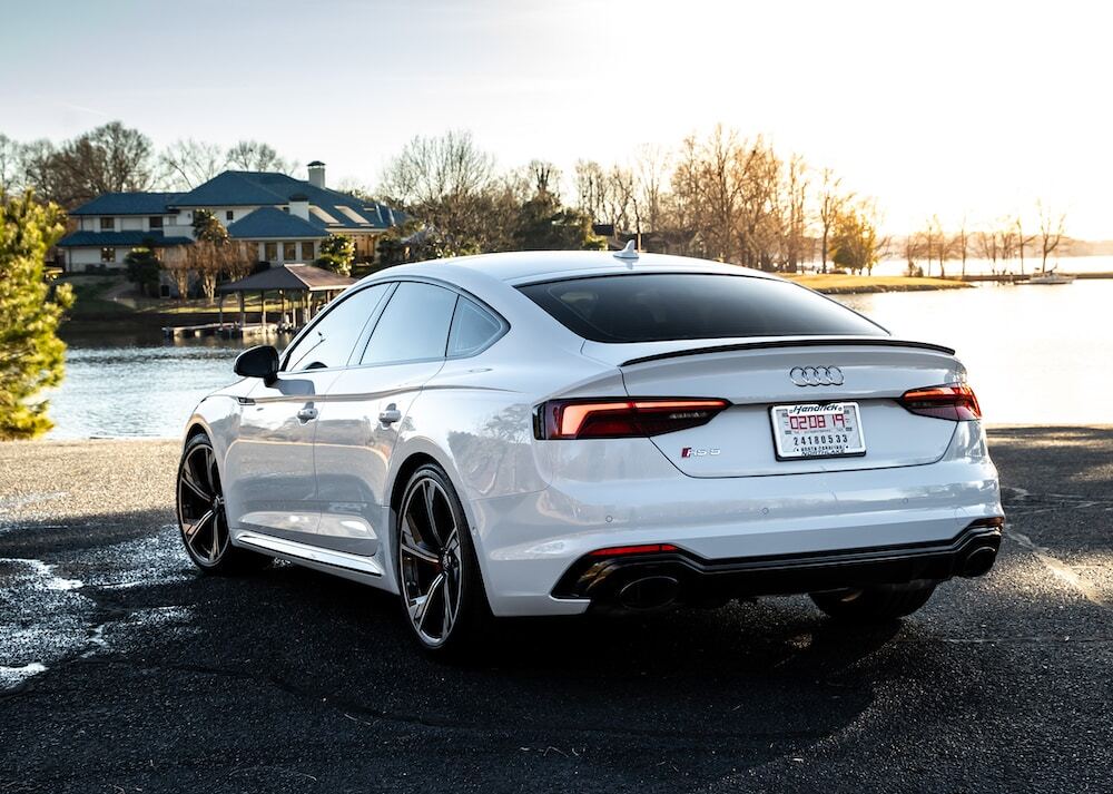 back of a white car that has ceramic coating protection