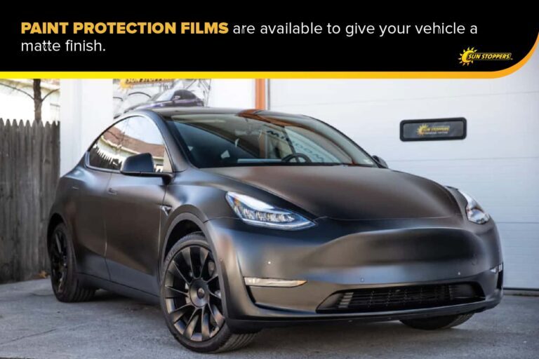 paint protection film gives a car a beautiful matte finish