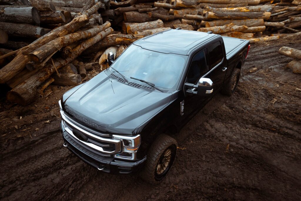 above view of a ford truck