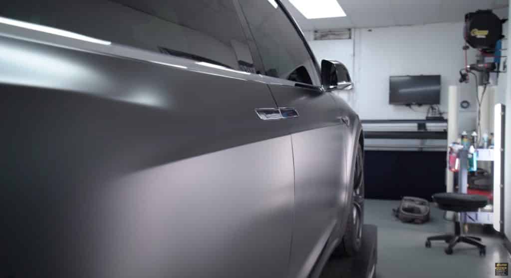 A Tesla with finished paint protection
