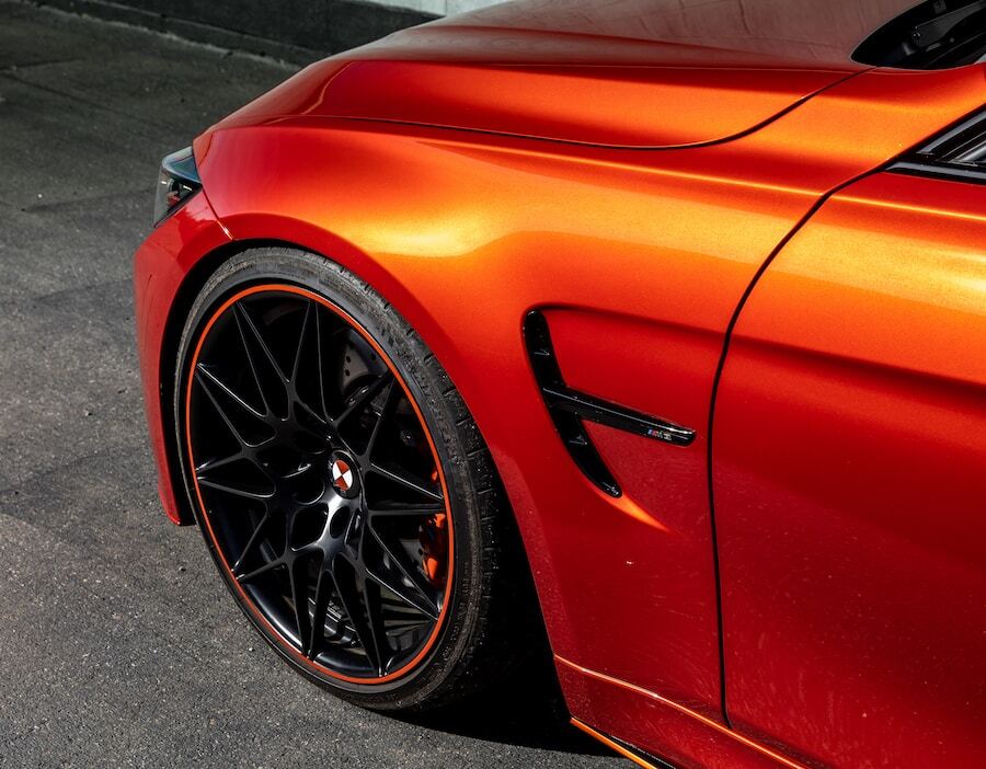 an orange corvette with fresh ppf