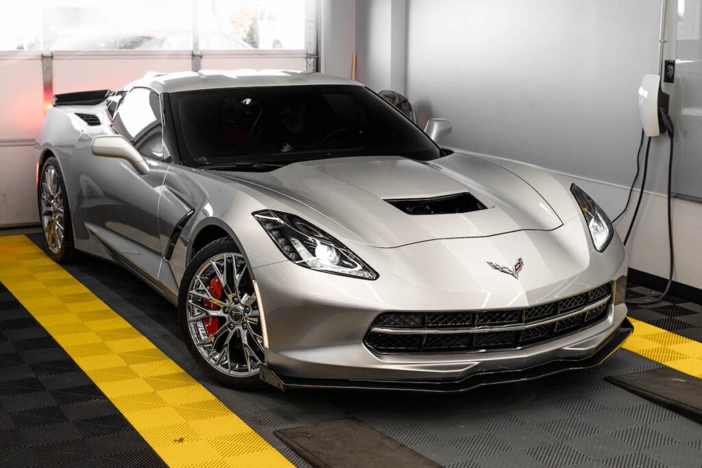 gray corvette at Sun Stoppers at Lake Norman