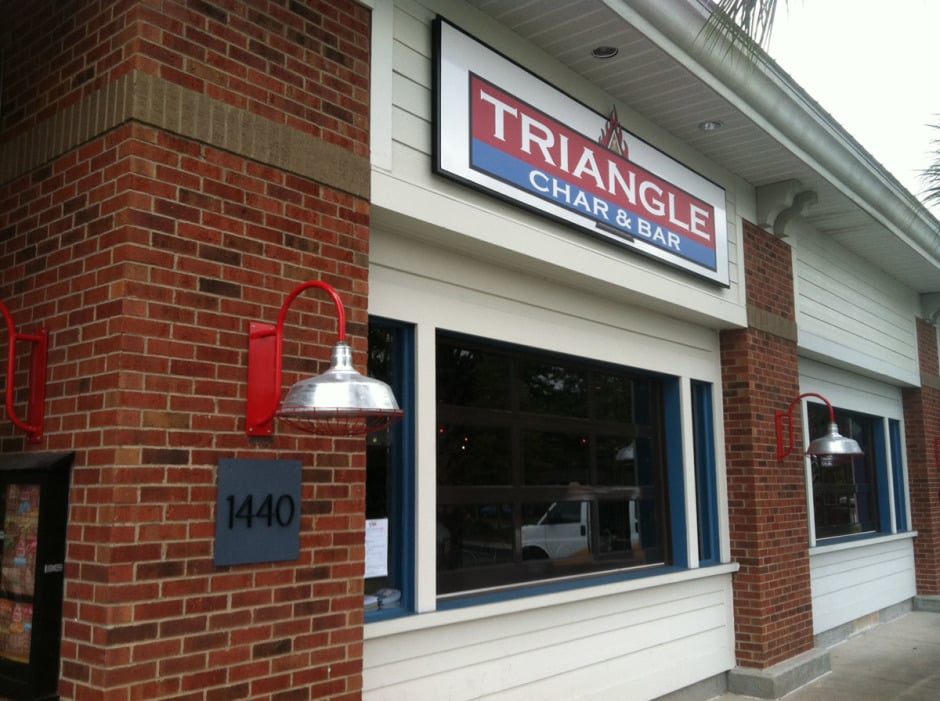 Triangle char and bar restaurant commercial storefront window tinting