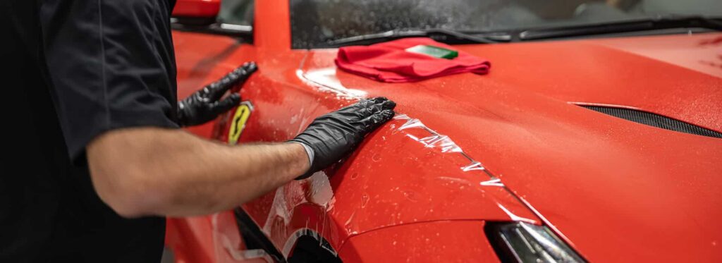 applying paint protection film to a car