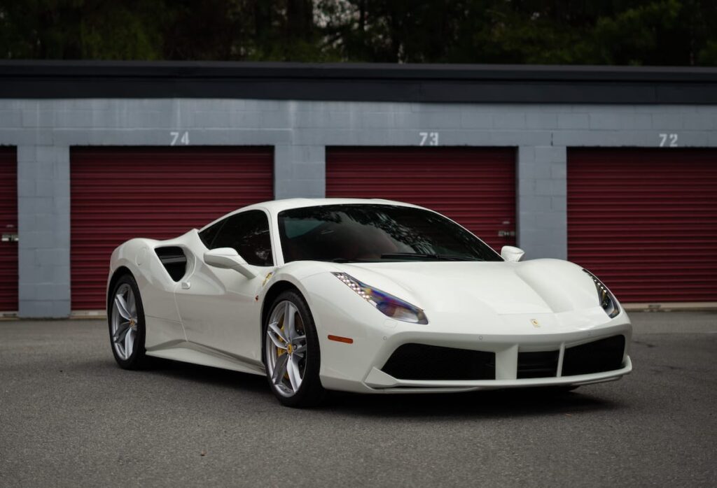 a white sports car with paint protection film