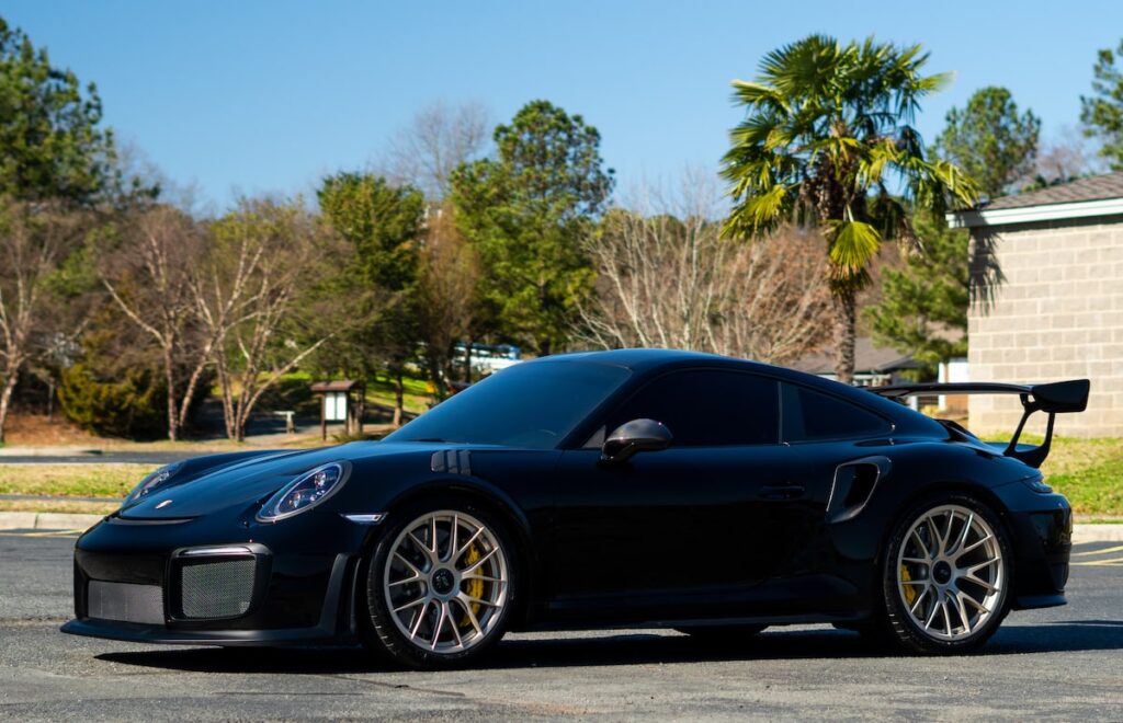 a black car after having paint protection