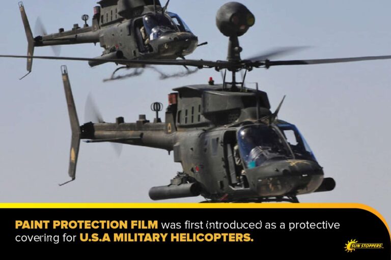 paint protection film was first used by the United States military