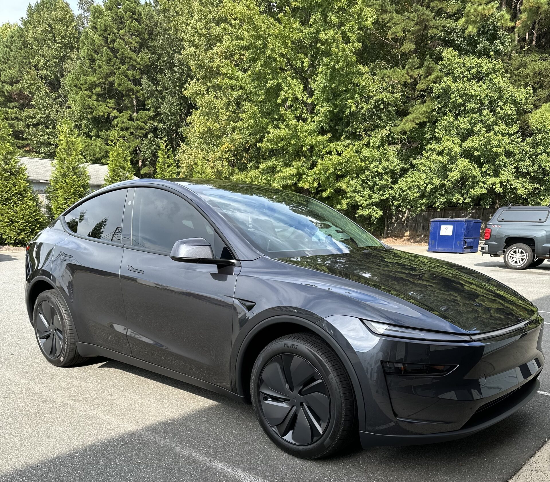 Black Tesla Model Y with window tinting by Sun Stoppers