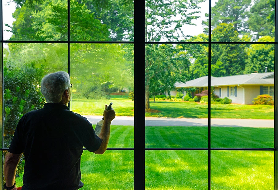 Window tinting a home.