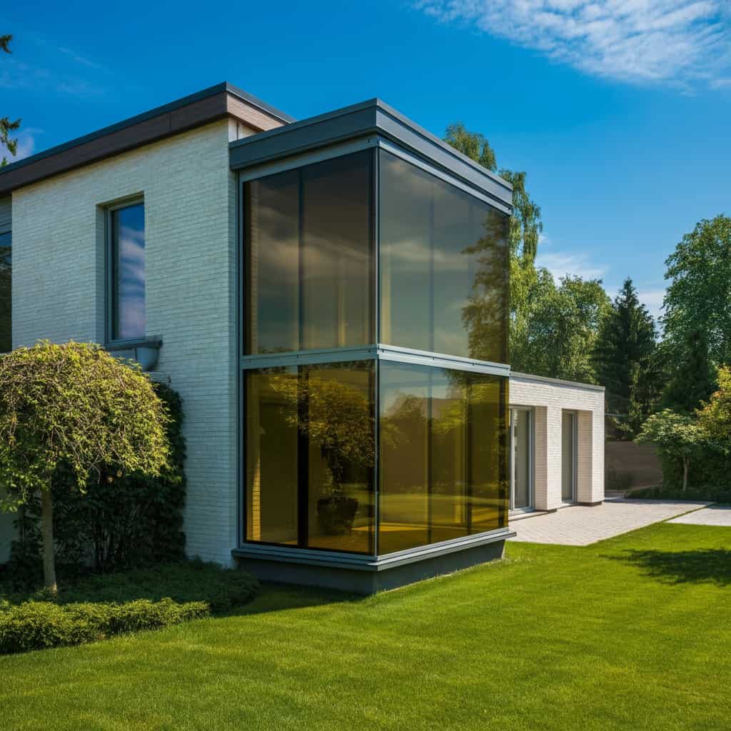 home with its windows tinted.
