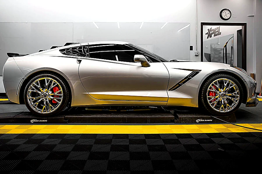 Corvette ceramic window tint for heat rejection, glare reduction, UV protection, and privacy