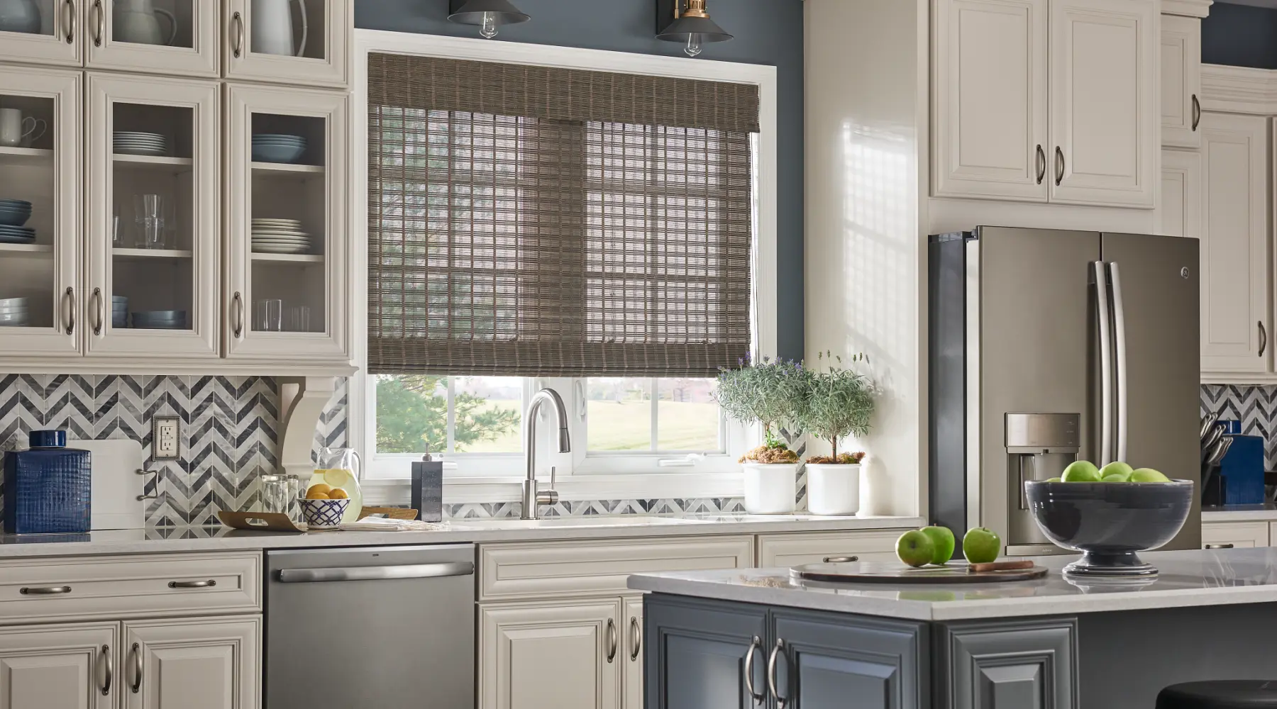 Modern kitchen island and countertop surface