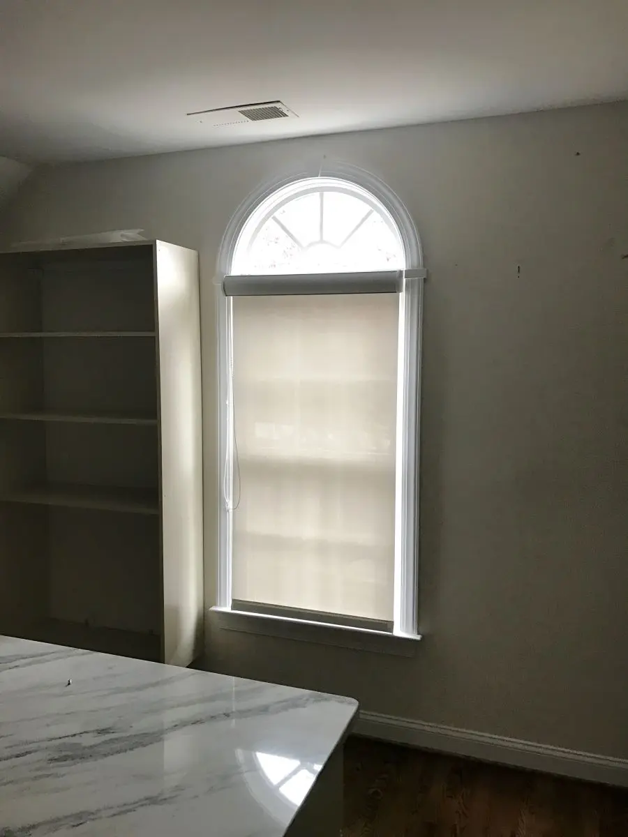 Installed residential roller shades
