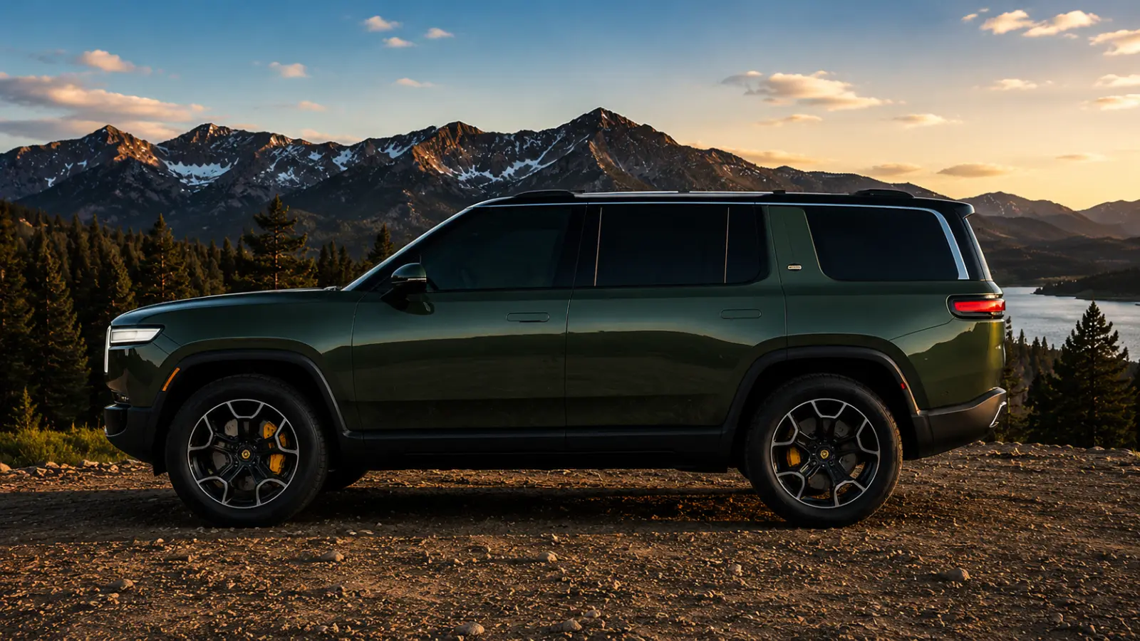 Automotive window tinting on a Rivian R1S